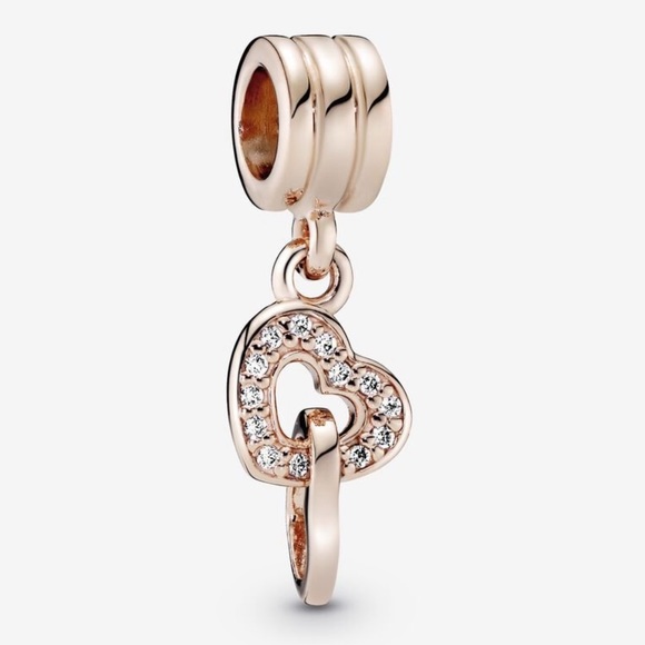 Pandora Jewelry - Pandora Interlocking Hearts Dangle Charm Rose Gold